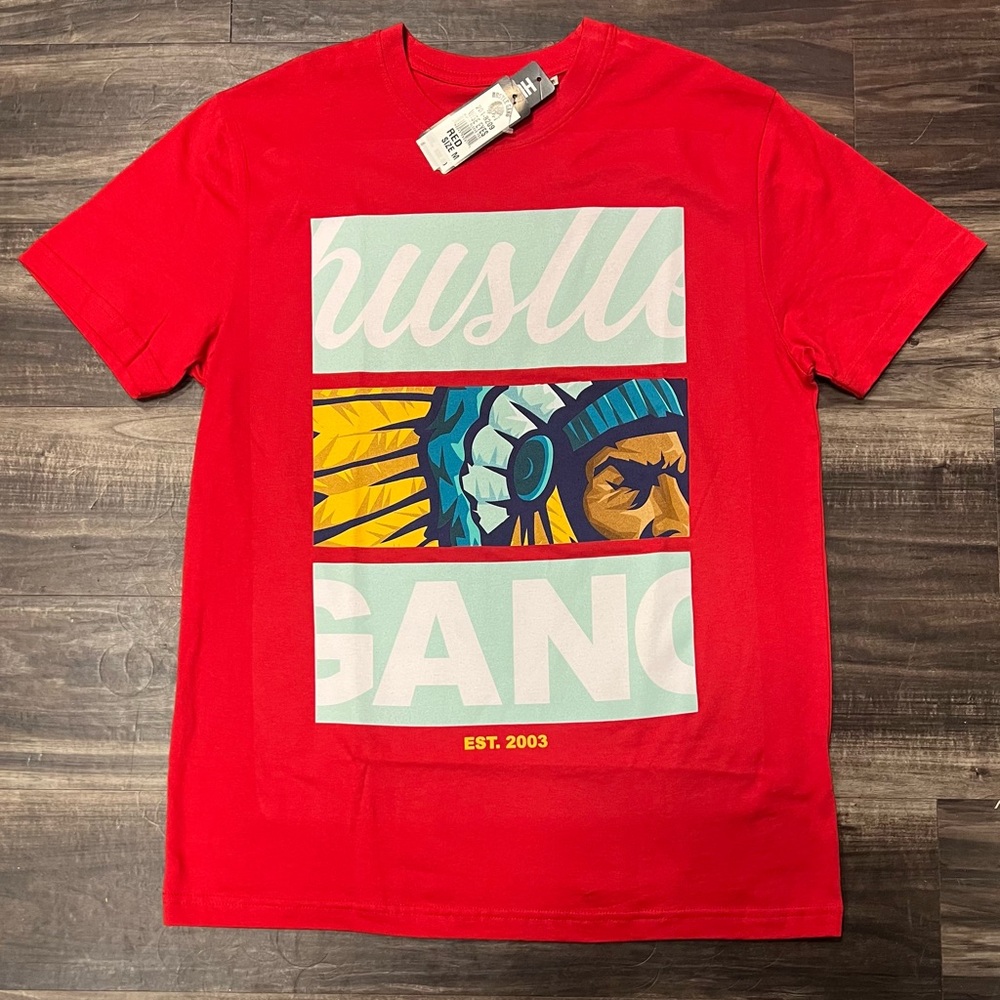 Hustle Gang Red and Yellow Short Sleeve Tee
